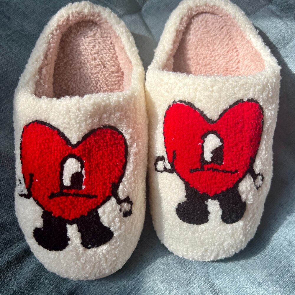 Bad Bunny Slippers - Fuzzy Cartoon Slippers Plush Warm Slippers